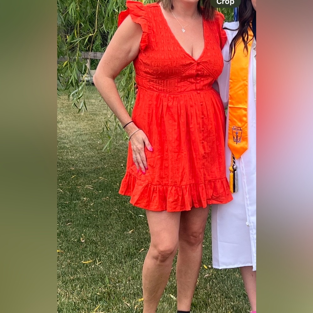 Red Anthropologie dress. Worn once for daughter’s graduation.